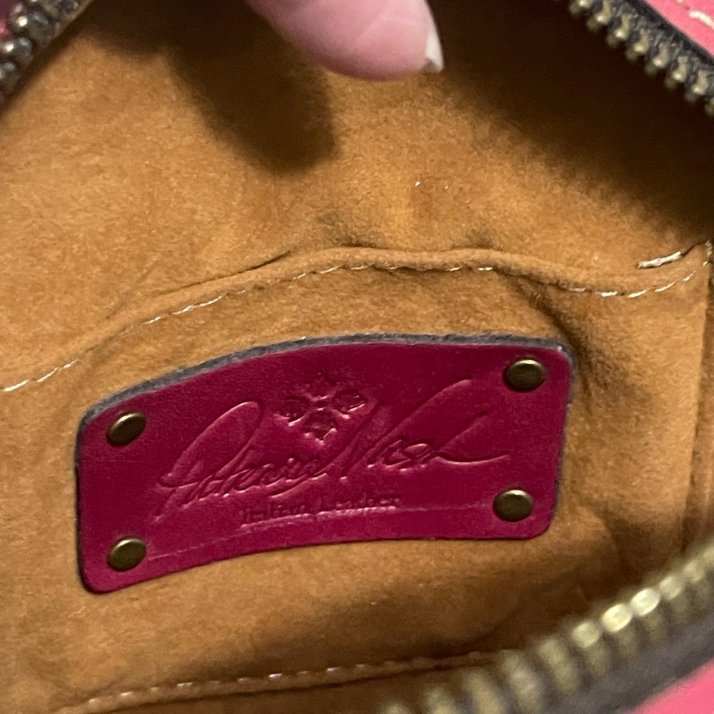 Patricia Nash Scafati Canteen round pink leather crossbody - Picture 10 of 13